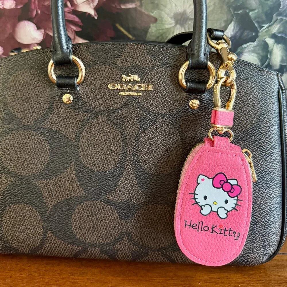 NEW Hello Kitty Bag Charm Coin Purse Keychain - ROSE RED - Picture 1 of 7